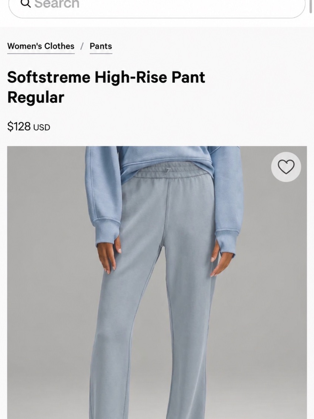 Lululemon Softstream High-Rise Pants in Light Grey